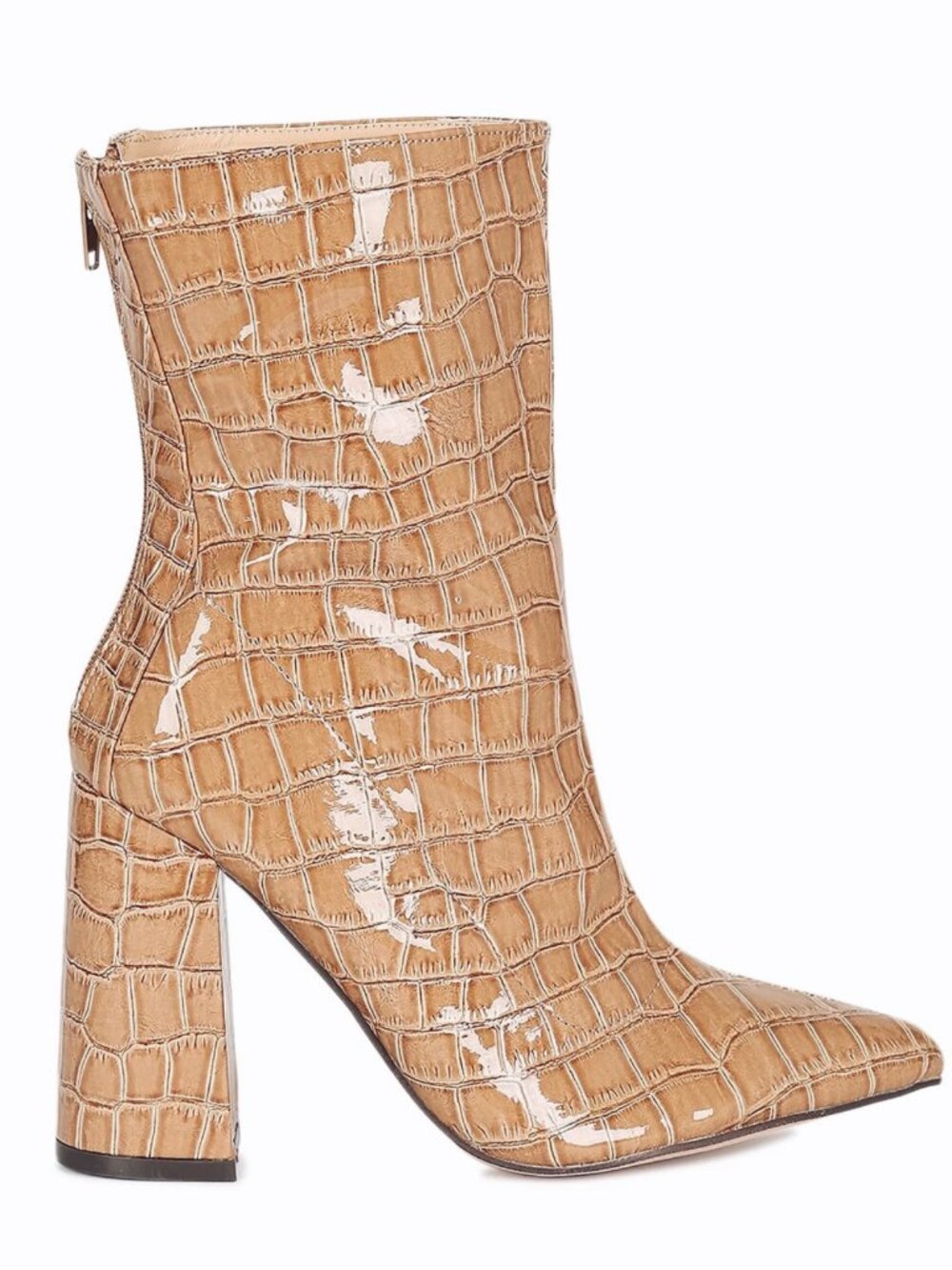 Chase + Chloe Alligator Embossed Chunky Heel Boots